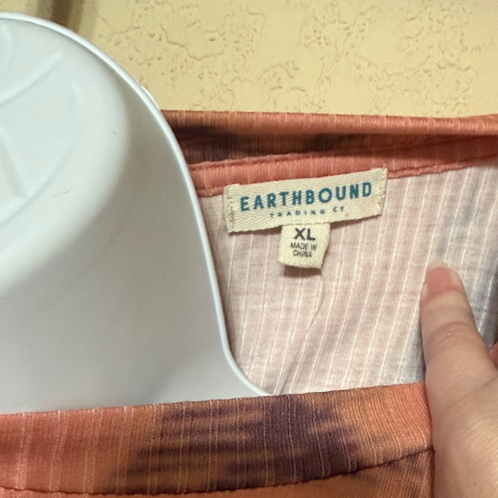 EARTHBOUND Coral and Black Long Sleeve Tee - Picture 2 of 6